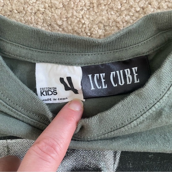 Ice Cube Rapper Youth Child 4 Long Sleeve Green Gray T-shirt Cotton On Kids - Picture 4 of 7